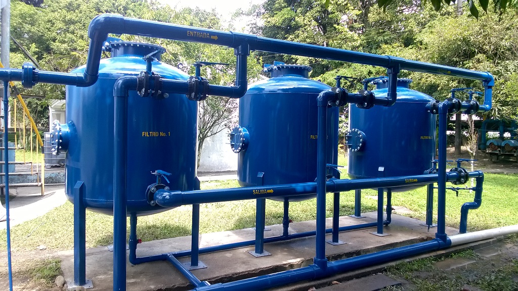 tratamiento de agua potable - bateria de filtración mixta